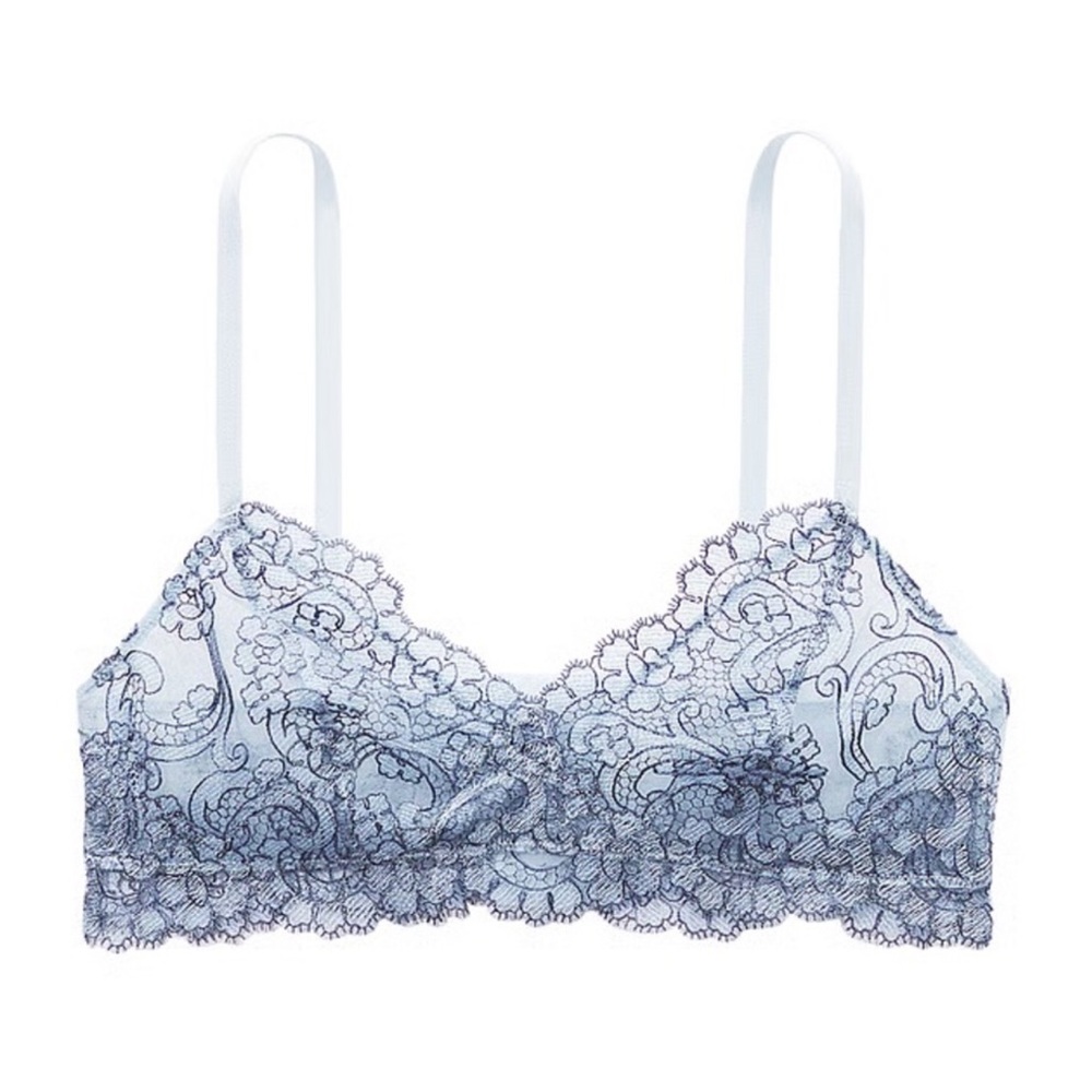 Victoria's Secret Lace Boho Embroidery Bralette in Blue